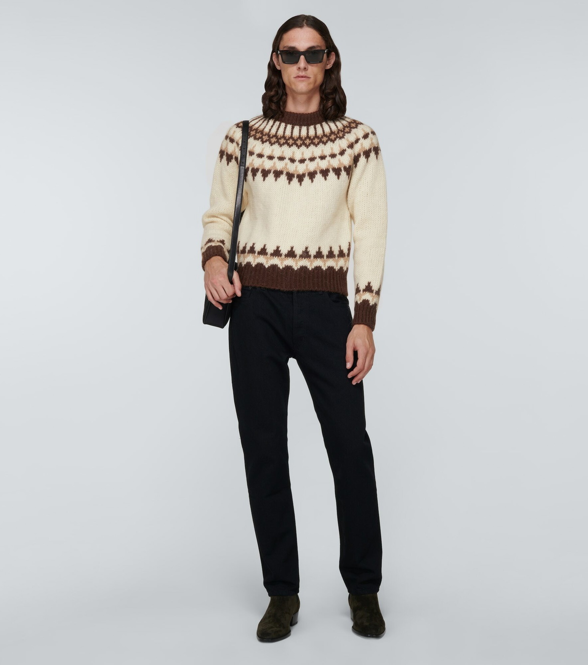 Saint Laurent - Jacquard wool-blend sweater Saint Laurent Saint Laurent - Jacquard wool-blend sweater Saint Laurent