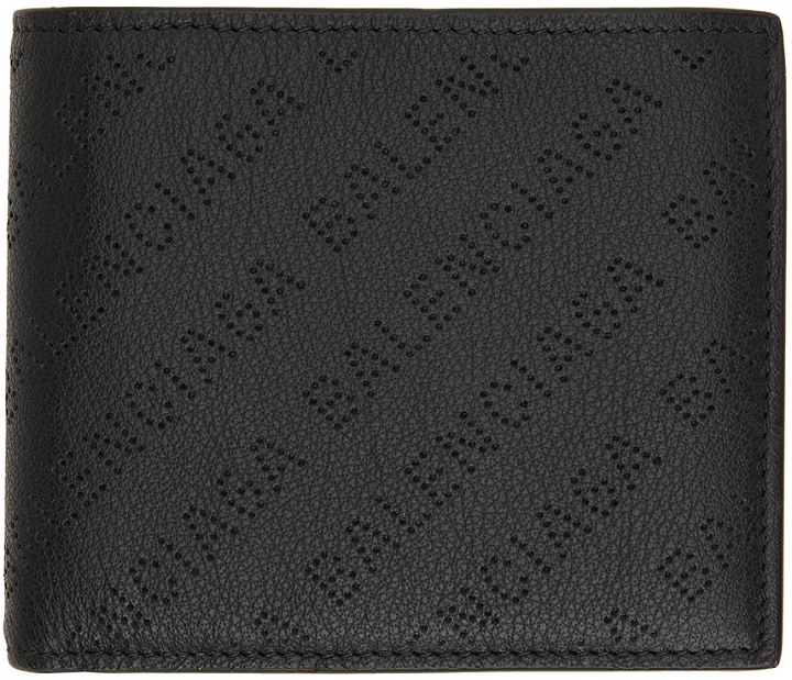 Photo: Balenciaga Black Cash Perforated Logo Bifold Wallet