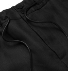 Isabel Benenato - Black Tapered Linen Drawstring Trousers - Men - Black