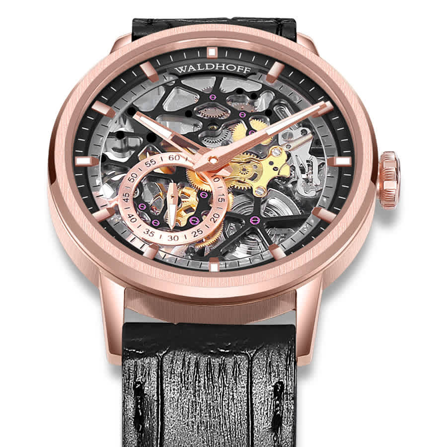 Waldhoff Pioneer Automatic Black Dial Mens Watch Waldhoff Pioneer RG Obsidian