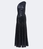 Christopher Esber Sequined one-shoulder open-back gown