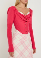Vivienne Westwood Bea Draped Wool-blend Corset Cardigan Red