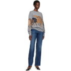 Stella McCartney Gray Racing Horses Sweater