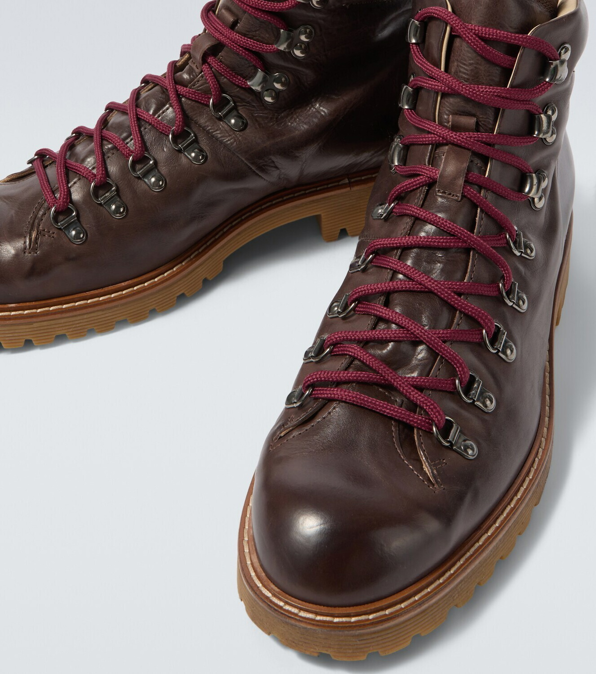 Eleventy Leather lace-up boots