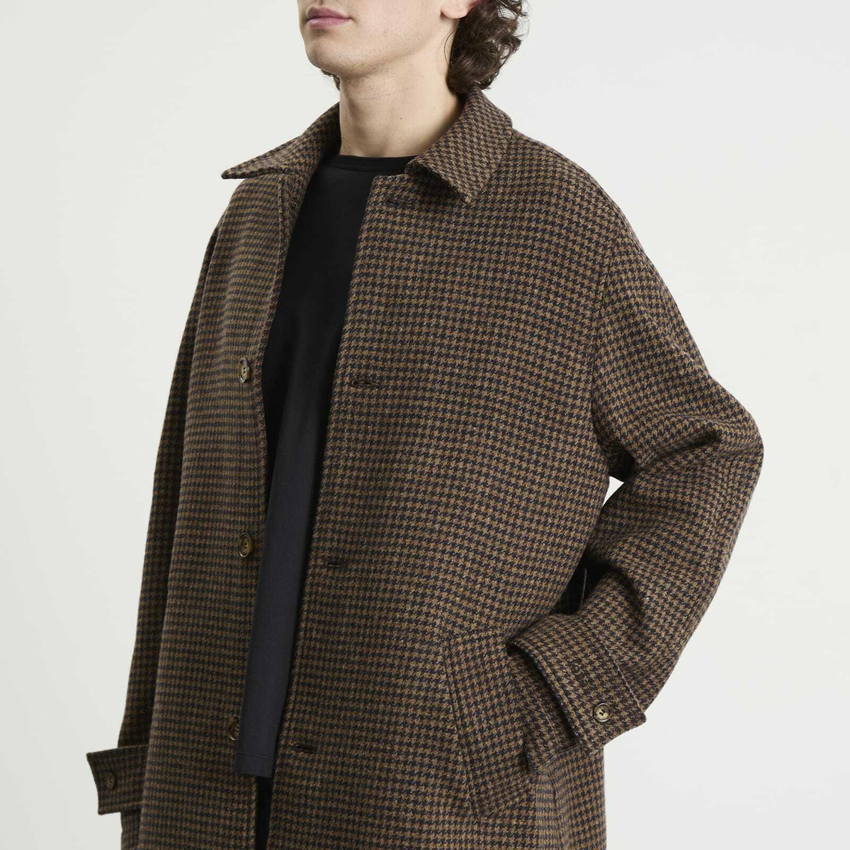 Foret Men's Pine Wool Coat in Check