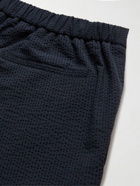 Boglioli - Slim-Fit Striped Cotton-Seersucker Trousers - Blue