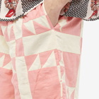Bode Men's Pink Quilt Short in Pink White