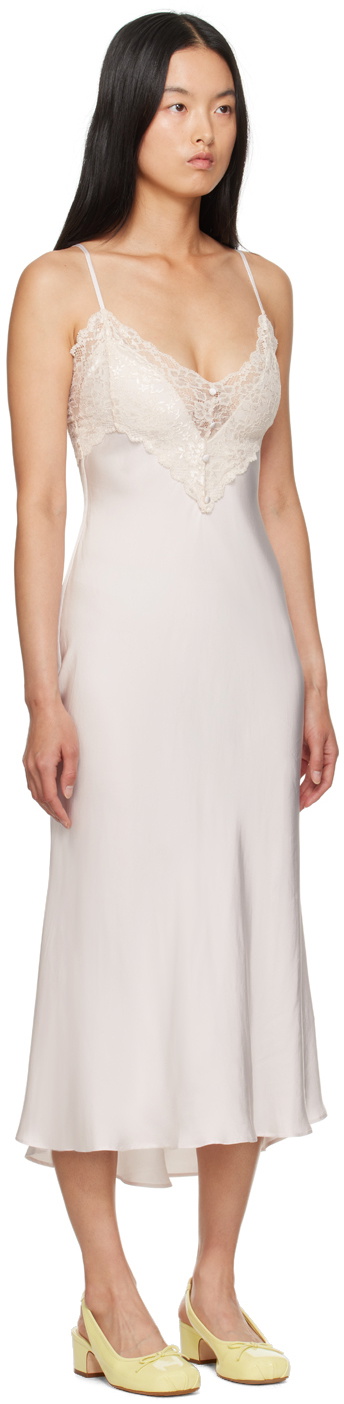 GUIZIO Pink Nova Slip Midi Dress