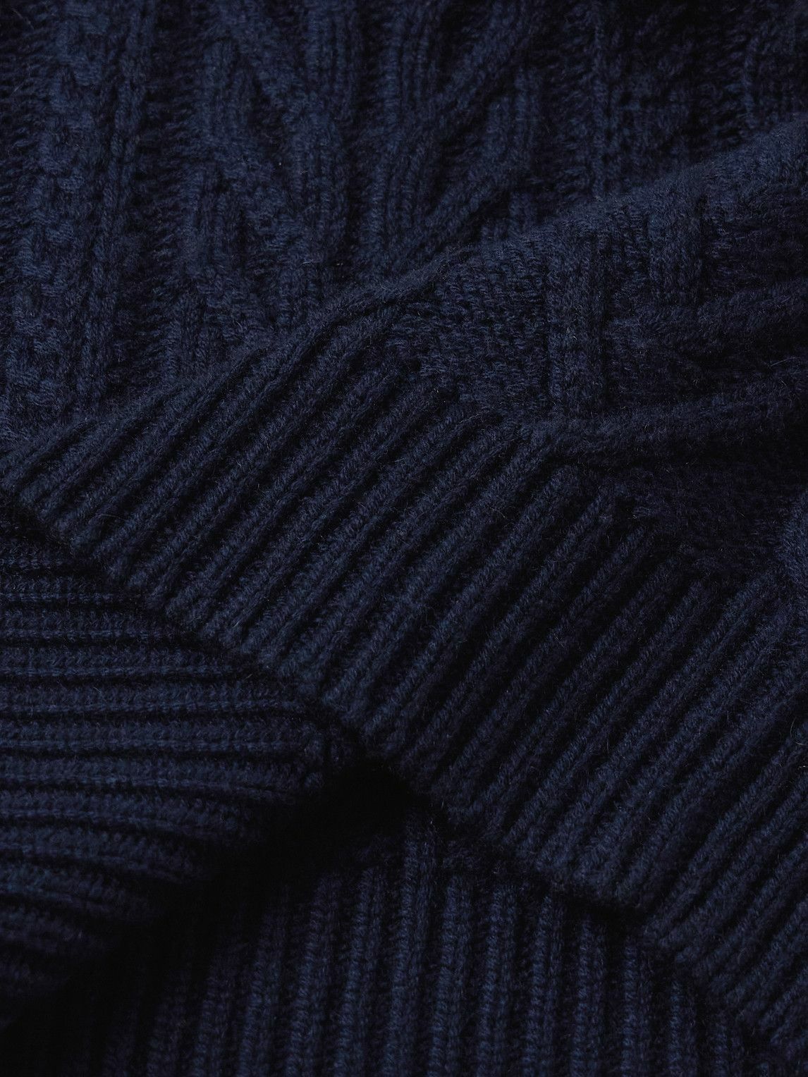 Guest In Residence - Fisherman Cable-Knit Wool and Cashmere-Blend Sweater - Blue