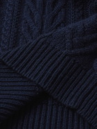 Guest In Residence - Fisherman Cable-Knit Wool and Cashmere-Blend Sweater - Blue