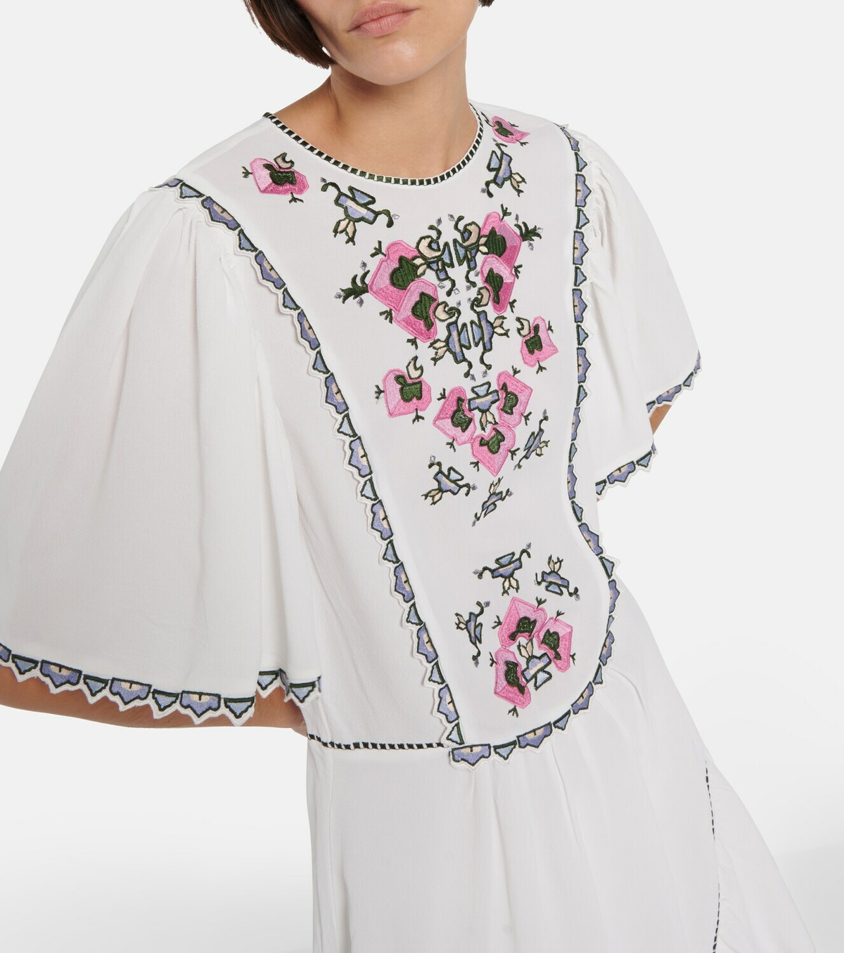 isabel embroidered midi dress Bridal White Embroidered Strapless Maxi Zina Dress XS main image 0
