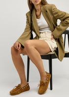 Isabel Marant étoile Fitza Embellished Suede Loafers Tan