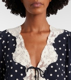 Rixo Ursula polka-dot crêpe de chine top