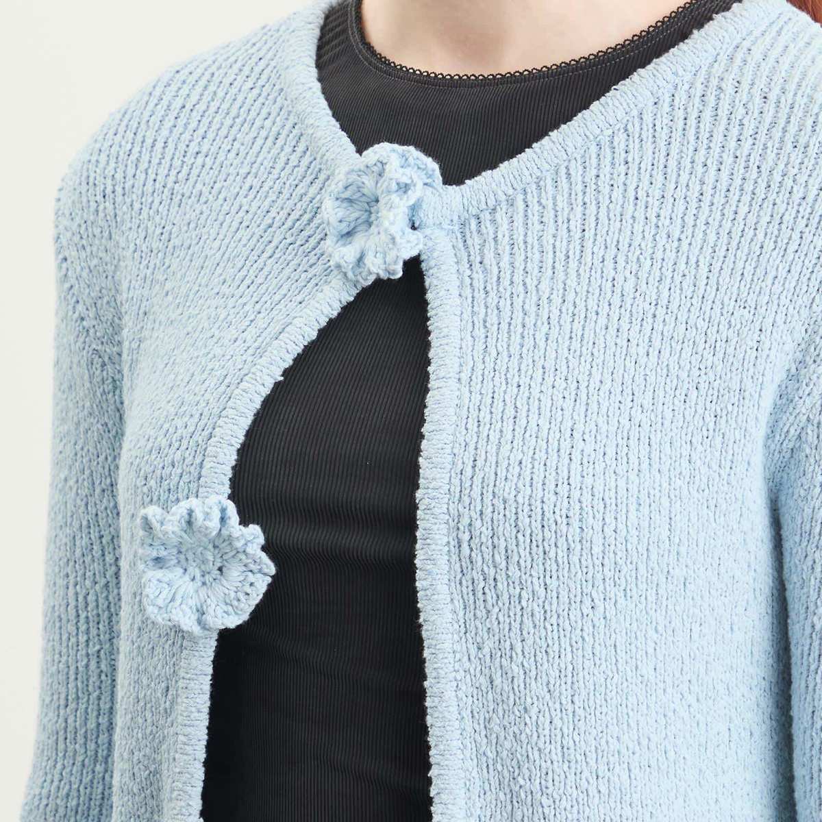 Kijun Women's Double Corsage Cardigan in Sky Blue