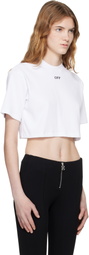 Off-White White 'OFF' Stamp Rib Cropped T-shirt