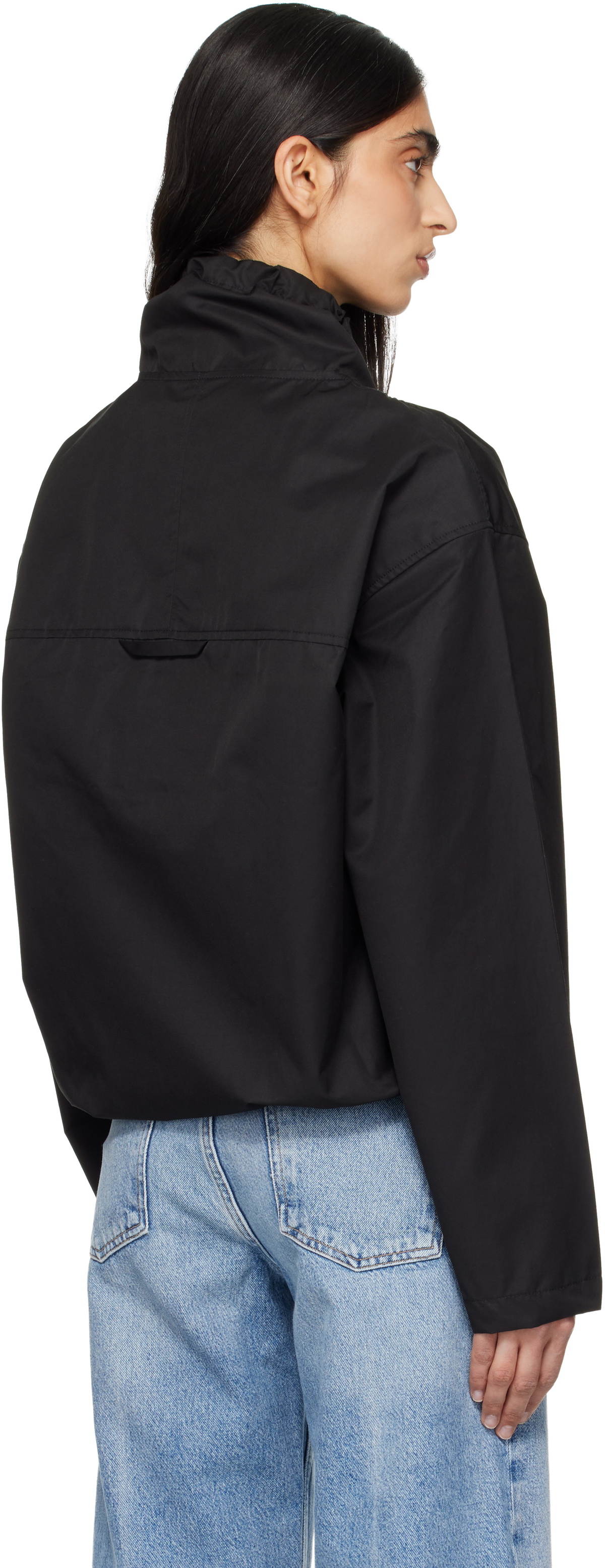 AGOLDE Black Lydia Nylon Popover Anorak
