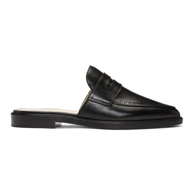 Photo: Thom Browne Black Penny Loafer Mules