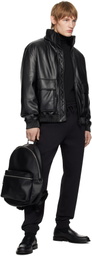 Hugo Black Stacked Logo Tracksuit Sweatpants