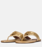 Loro Piana - Jovis metallic leather thong sandals