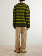 The Elder Statesman - Ridgeline Striped Cashmere-Blend Sweater - Green
