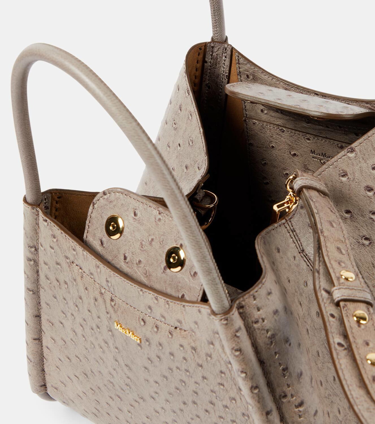 トートバッグ Max Mara HOLDALLM - Medium Satchel in Natural Leather 4511075106017-b-holdallm.jpg