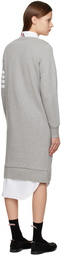 Thom Browne Grey 4-Bar Midi Dress