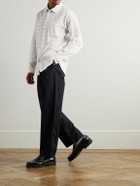 Folk - Straight-Leg Pleated Stretch Cotton-Ripstop Trousers - Black