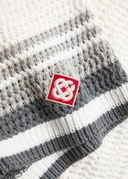 Casablanca Logo-appliquéd Crochet-knit Cotton Shorts White And Grey