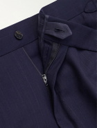 Dunhill - Straight-Leg Pinstriped Wool Suit Trousers - Blue