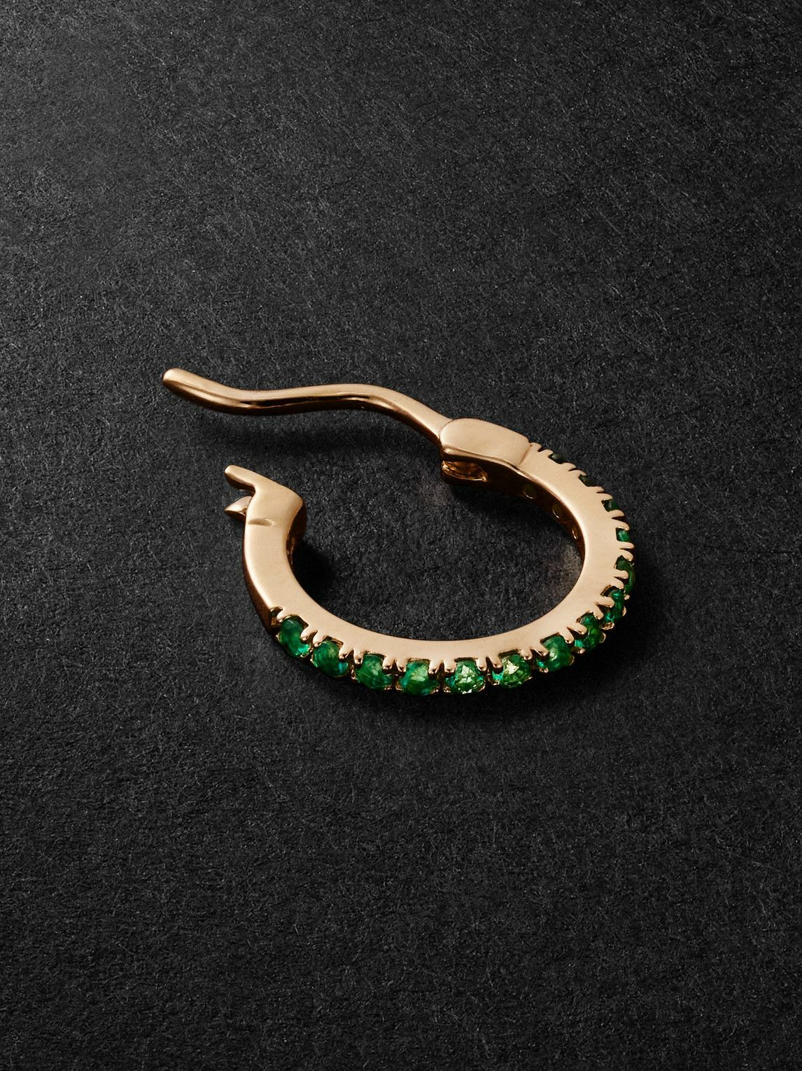 KOLOURS JEWELRY - Spectra Small Gold Emerald Single Hoop Earring