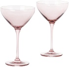 Estelle Colored Glass Pink Martini Glass Set
