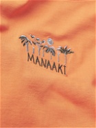 MANAAKI - Logo-Embroidered Cotton-Jersey T-Shirt - Orange