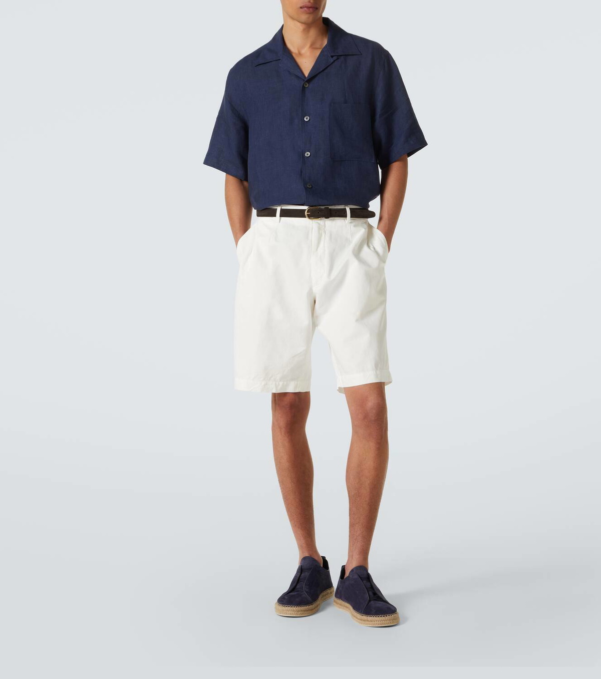 Zegna Cotton and linen Bermuda shorts