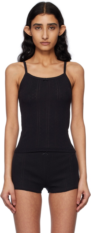 Photo: Cou Cou Black 'The Picot Regular' Tank Top