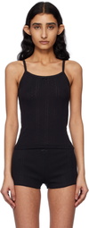 Cou Cou Black 'The Picot Regular' Tank Top