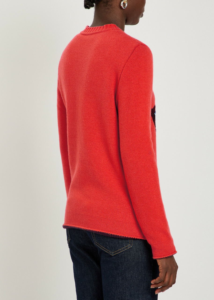 Gabriela Hearst Avichai Intarsia Cashmere Jumper Red