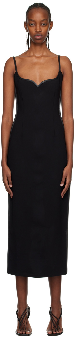 chinese dress ladies Work Semi-Formal Dress Black and White Lapel V-Neck Maxi Dress  Loveiss