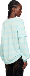 OPEN YY Blue Layered Stripe T-shirt