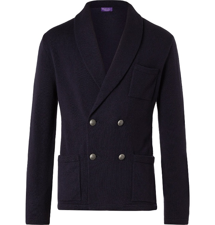Photo: Ralph Lauren Purple Label - Shawl-Collar Double-Breasted Cashmere Cardigan - Unknown