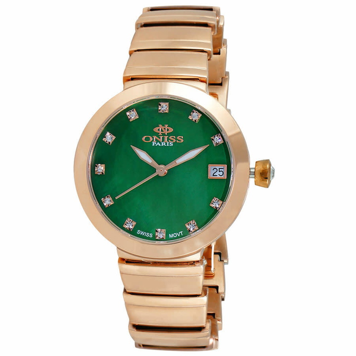 Photo: Oniss ON5559SS Quartz Green Dial Ladies Watch ON5559SSRGN