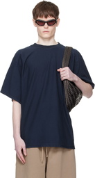 Hed Mayner Navy Embroidered-Logo T-shirt