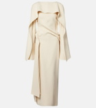 Khaite Draped crêpe midi dress