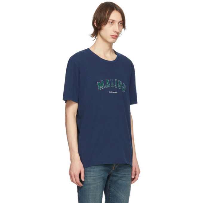 Saint Laurent Navy Malibu T-Shirt Saint Laurent