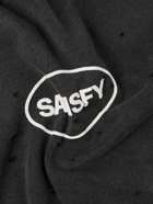 Satisfy - Distressed Logo-Print MothTech™ Cotton-Jersey T-Shirt - Black