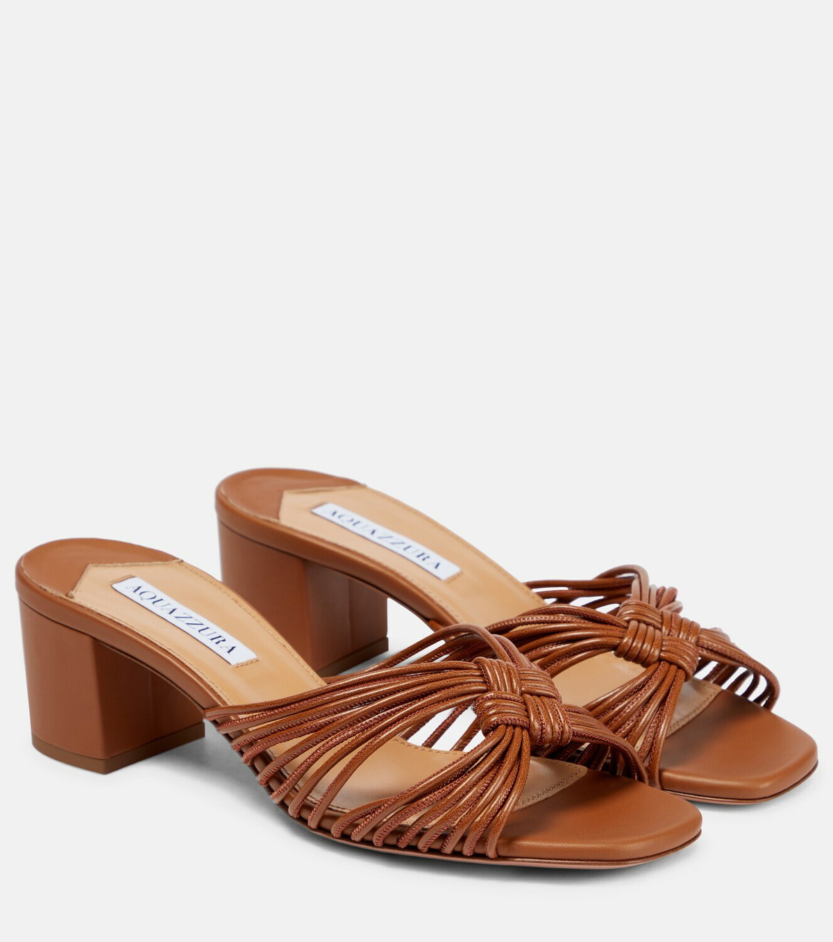 【ASURA】CUSTOM LEATHER MULE Aquazzura Tequila 75 leather mules - Slippers - BeyondStyle