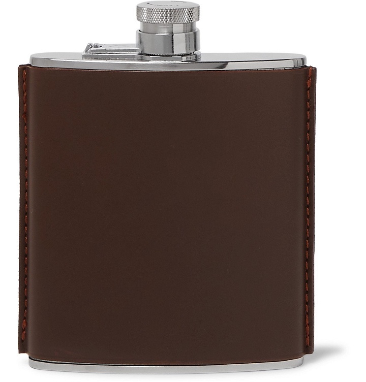 Photo: Purdey - Leather and Stainless Steel Flask - Brown