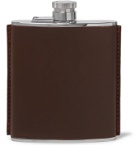Purdey - Leather and Stainless Steel Flask - Brown