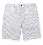 rag & bone - Beach Short II Striped Cotton and Linen-Blend Shorts - Blue