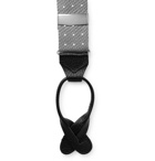 Kingsman - Turnbull & Asser Leather-Trimmed Pin-Dot Silk-Jacquard Braces - Multi