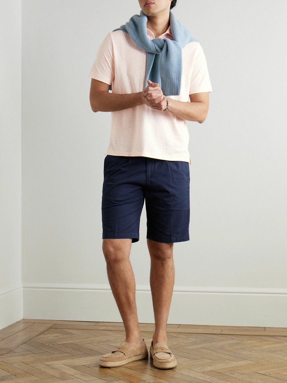 Boglioli - Cotton and Linen-Blend Polo Shirt - Orange